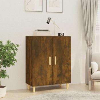 Buffet en bois d'ingénierie chêne fumé 70x34x90 cm