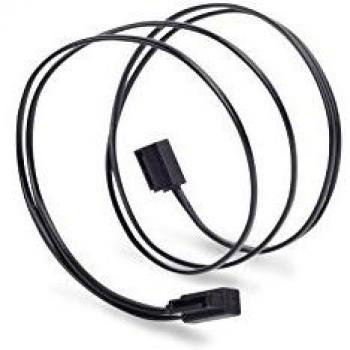 SilverStone Ultra Slim SATA III 6Gbps Cable, 90° Angled Connectors, Black, 50cm