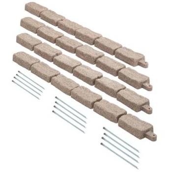 Bordure de Jardin en Fausse Pierre Modulaire 1180x95x57 mm, Réaliste, Résistante à la Dégradation, avec Pointes d'Ancrage, Marron VEVOR