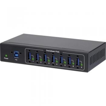 Renkforce 7 Port USB 3.2 Gen 1-Hub für industrielle Anwendungen, zur Wandmontage Schwarz