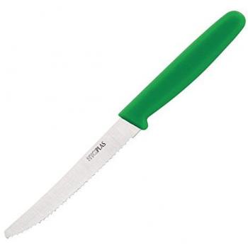 Hygiplas 10cm Green Serrated Tomato Knife
