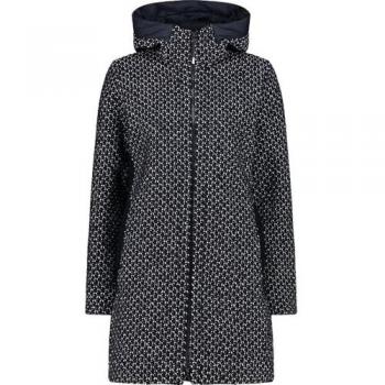 Cappotto da donna CMP Wooltech con cappuccio fisso - Nero Blu, Taglia XS