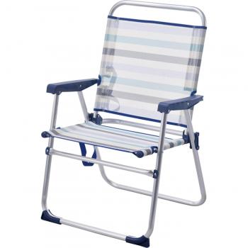 Silla Plegable de Playa, Camping y Piscina con Respaldo Reclinable
