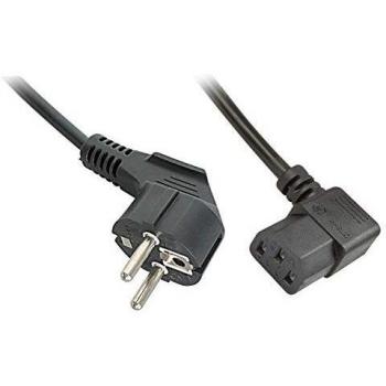 Lindy 5m Black CEE7/7 to IEC C13 Angled Power Cable, 0.75mm², 10A