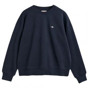 Sudadera Gant para Mujer Shield de Cuello Redondo en Azul Marino (M), Casual, Algodón, 2024