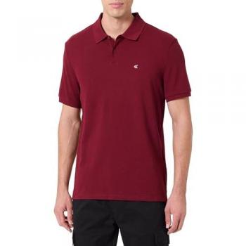 Polo Calvin Klein Jeans Monogram Coton Rouge Foncé Manches Courtes M