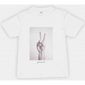 Mister Tee Children's Peace Sign T-Shirt - White, 100% Cotton, Casual Relaxed Fit
