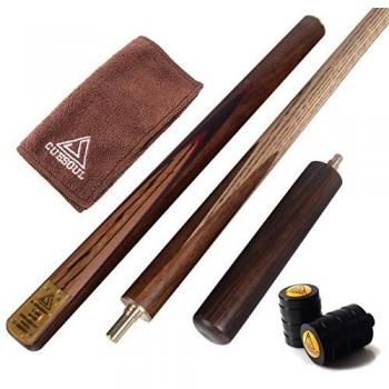 CUESOUL Handcrafted Snooker Cue Mini Butt Extension with Towel and Joint Protector D302 57” 3/4