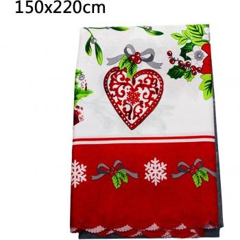 Christmas Printed Tablecloth Protector for Dinner Parties 150x220cm