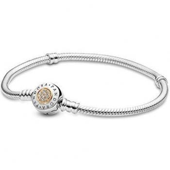 Pandora Damen-Armband 925 Silber teilvergoldet Zirkonia weiß 19 cm - 590741CZ-19