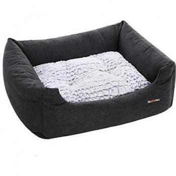 FEANDREA Panier pour Chien, Coussin réversible, 80 x 60 x 26 cm, Noir PGW26B
