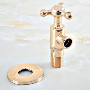 Gold Black Antique Brass Triangle Water Control Valve 1/2 x 1/2 KD1439