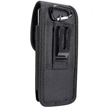 Étui Ceinture Vertical E&L W6S en Nylon avec Clip Métallique et Porte-Cartes - Noir