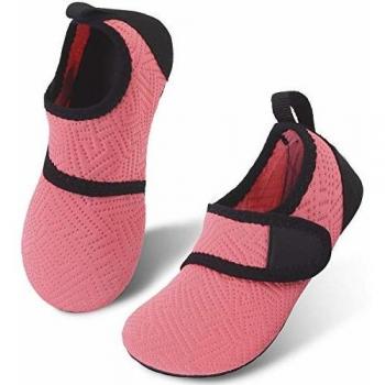JIASUQI Sommer Barfuß im Freien Kinder Wasser Haut Schuhe Aqua Socken für Strand Schwimmen Surf Sport Übung Einfach Orange, 34/35 EU