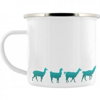 Laid Back Llama White Enamel Mug