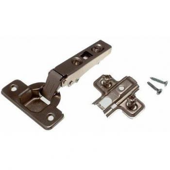 SPRUNG CABINET HINGE 35MM 95d CRUCIFORM PLATE BZP OPEN SLOT CLIP ON