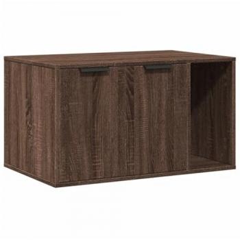 Brown Oak Cat Litter Box Enclosure 80x50x45 cm Engineered Wood