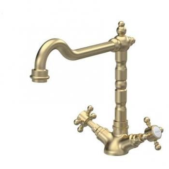 Brushed Brass Traditional French Classic Single Lever Sink Mixer Tap