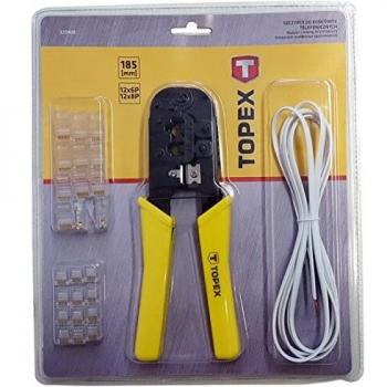Pinza Crimpadora Profesional Topex 32D408 para Terminales Telefónicos 6P/8P - 185mm