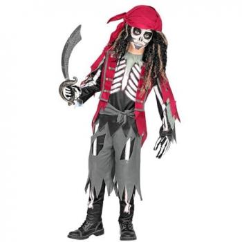Disfraz de Esqueleto Pirata Infantil - Horror, Psicópata, Fiesta Temática, Halloween
