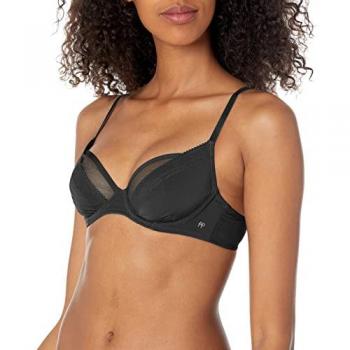 Pretty Polly Women's Naturals Non-Padded Underwired Plunge Bra - Black - Size 30F