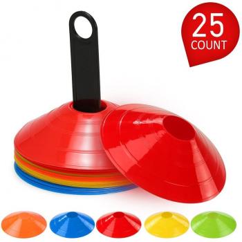 15-Piece Agility Disc Cone Set with Plastic Stand for Soccer Training