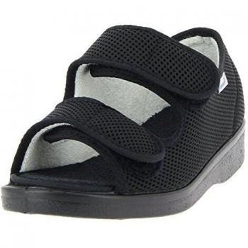 VAROMED Göteborg 58882 Unisex-Erwachsene,Sandale,Klettschuh,Klettverschluss,Wechselfußbett,Weite L schwarz, EU 39