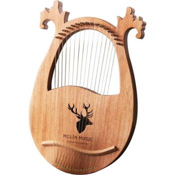 Deer-Shaped Solid Wood Concave Lyre Harp - 6 String Portable Travel Musical Instrument