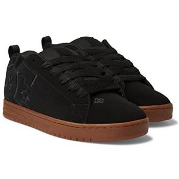 Zapatillas de hombre DC Shoes Court Graffik - Cuero negro/goma, estilo skater