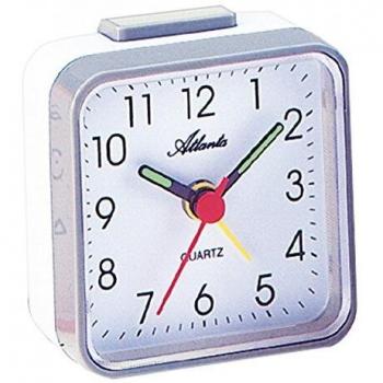 MAGIC 059/4 Wecker Quarz analog grau weiß eckig einfach schlicht