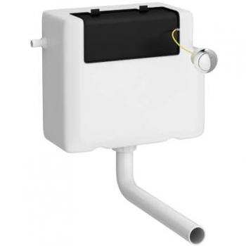 Modern Dual Flush Concealed Cistern with Chrome Push Button - Water Saving Design