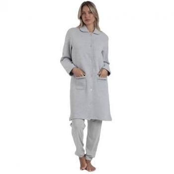 Bata Acolchada de Manga Larga para Mujer Classic Soft Gris Admas 2024