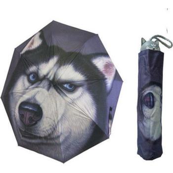 Dog Head Art UV Protection Folding Umbrella for Men, Women, and Kids