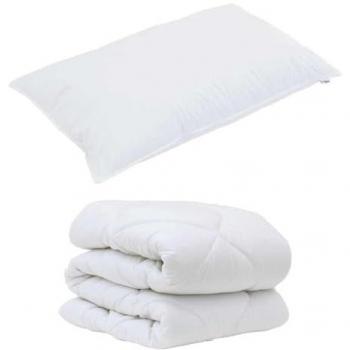 Set Coperta Invernale 2 pcs Bianco Microfibra con Cuscino, Extra Caldo e Lavabile in Lavatrice