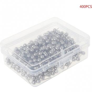 Superior 400 Pcs Round Plastic Head Steel Point Push Pins - Map Thumb Tacks for Office and School Supplies