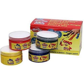 CYP Brands - Pinturas de Dedos Jumbo 4 Botes de 70 mls, Material Escolar para Colorear, Play Doh