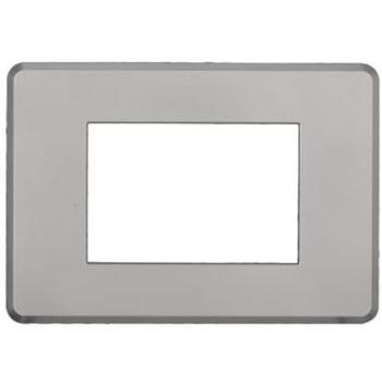 Placca Slim 3 Moduli Serie Moon Argento Compatibile BTicino Axolute Air