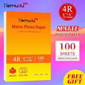 Waterproof 4R Matte Photo Paper 6x4 inches, 100 Sheets, 200/230/250g for Inkjet Printers