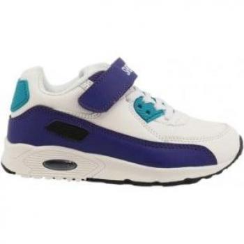 Shone Kids' Synthetic Leather and Fabric Sneakers - Model 005-001_V White