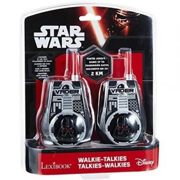 Star Wars Par de walkie talkies, Rango transmisión 2 km, Color Negro y Rojo
