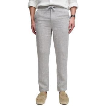 Pantalones de Lino Superdry Merchant Gris Ceniza Talla L Casual