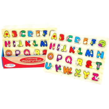 Childrens Kids Learning Wooden Letters ABC Alphabet Puzzle Toy!