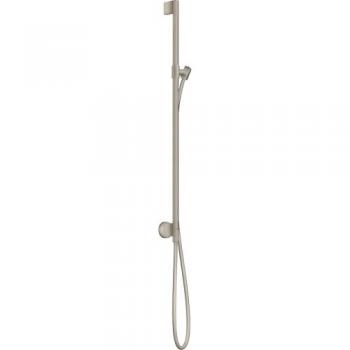 Barre de douche Hansgrohe Axor One avec raccordement mural et flexible de 1600 mm, nickel brossé