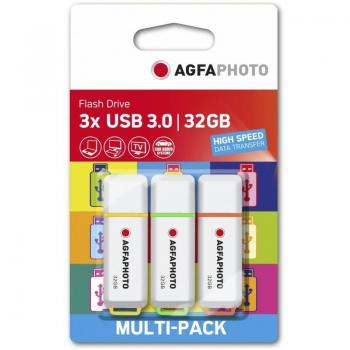 Chiavetta USB 3.2 Gen 1 AgfaPhoto 32GB Mix Colori Triple Pack