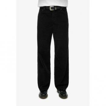 Pantalon ample en velours côtelé mi-hauteur noir Superdry femme 2024
