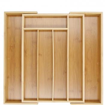Copco Expandable Bamboo Cutlery Tray - Brown, 35.5cm x 25.5cm x 5cm