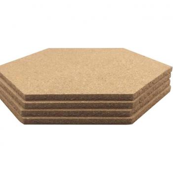 4pcs Multifunctional Self-Adhesive Hexagonal Cork Board Home Frame for Office Decoration and Wall Messages