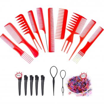 Ensemble de peignes démêlants antistatiques pour hommes et femmes, outil de coiffure portable, brosse à cheveux rose
