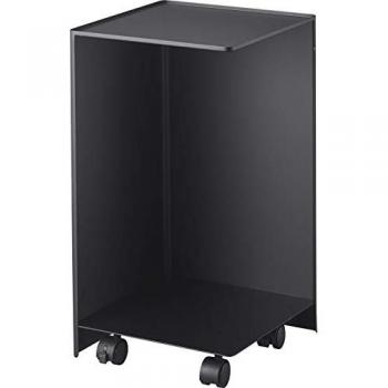 Soporte para papel higiénico con ruedas Yamazaki, organizador y almacenamiento en color negro, diseño Tower, dimensiones 23x43x23cm