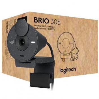 Logitech Brio 305 Full HD 1080P Webcam with Privacy Shutter, Mono Noise Reduction Mics, USB-C, Auto Light